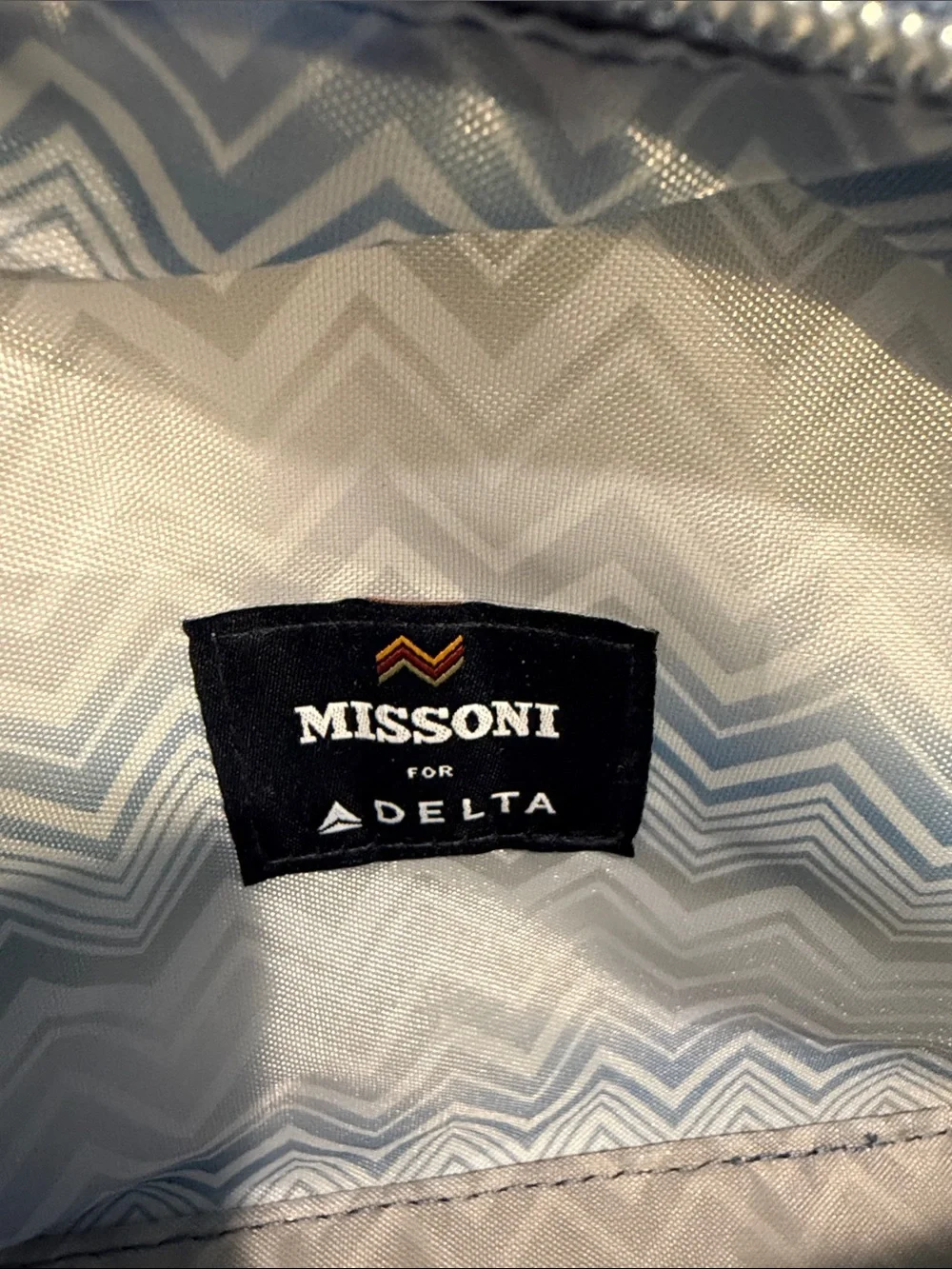 Missoni Light Blue Chevron Travel Pouch